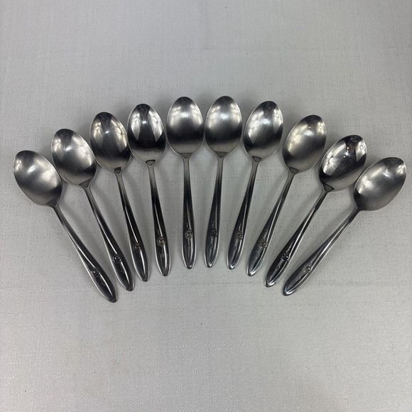 Sears Roebuck Provincial Rose Stainless Tradition Serving Spoon 8 3/8" - Picture 7 of 7